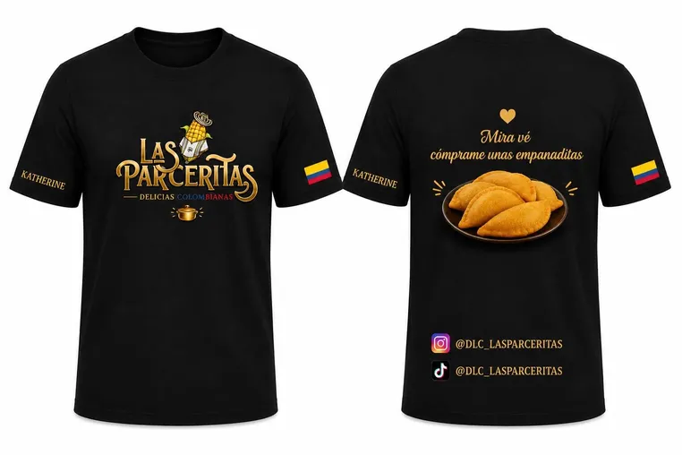Camiseta Las Parceritas personalizada para negocio