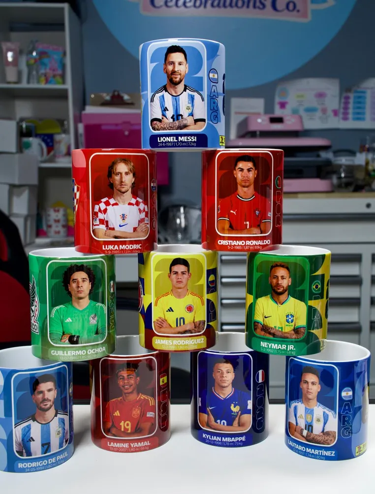 Colección real de tazas de fútbol personalizadas