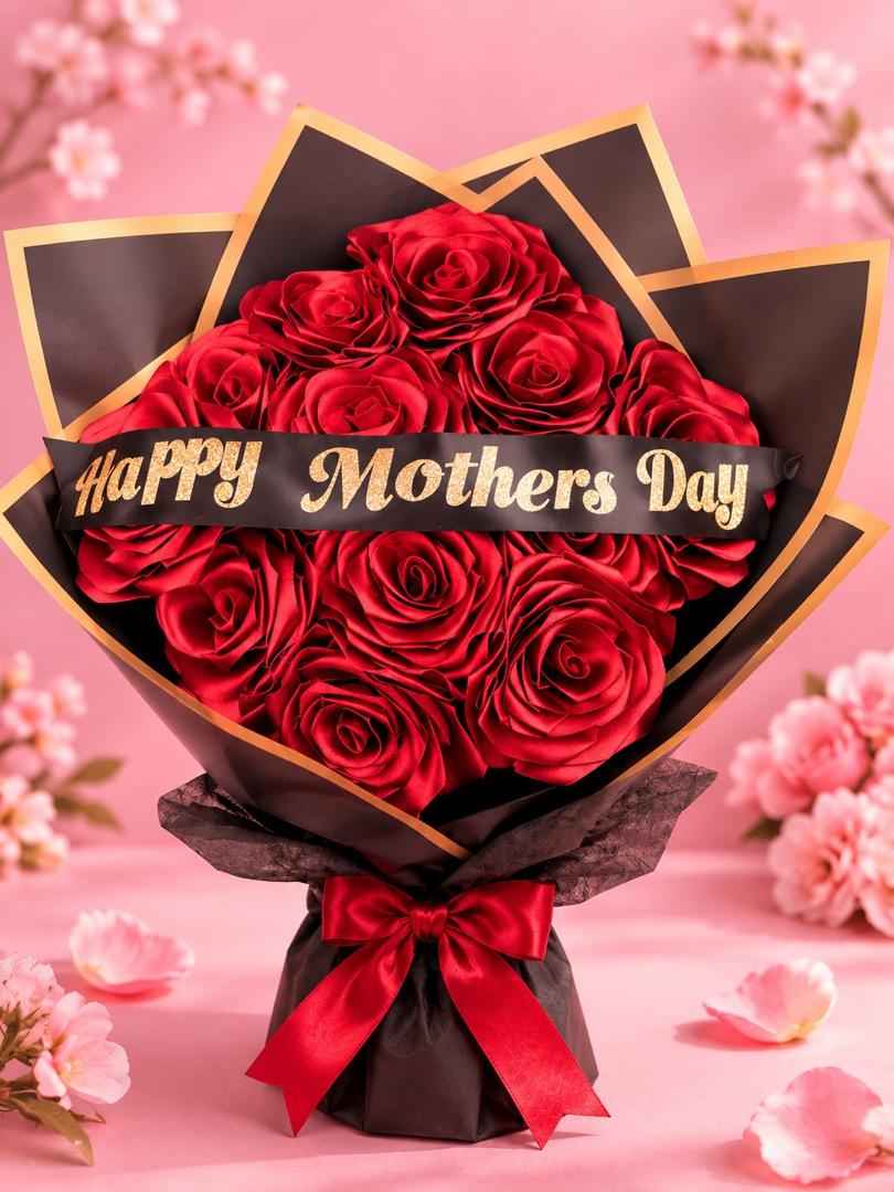 Ramo de rosas rojas Happy Mothers Day